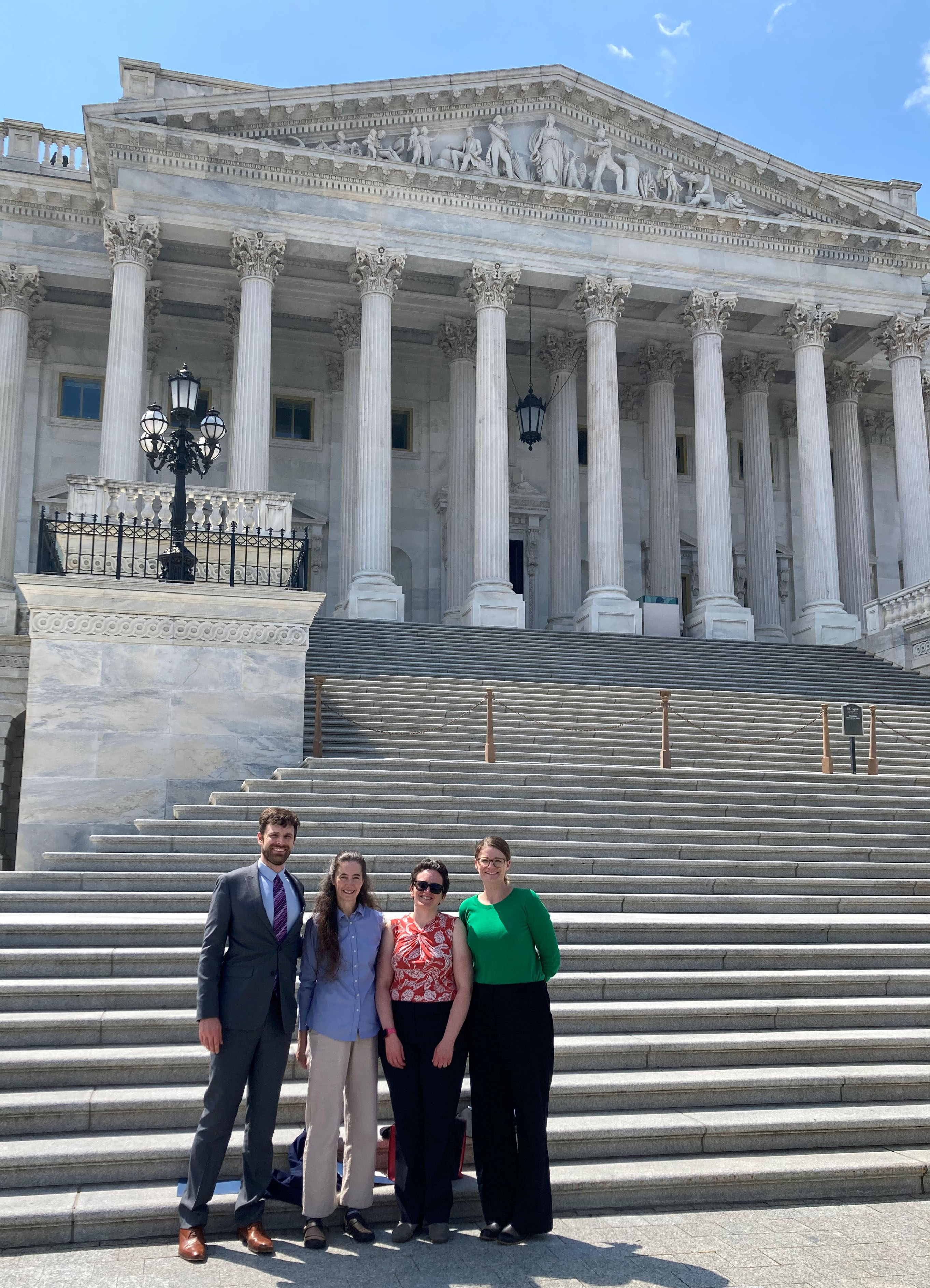 Attendees of the 2024 spring meeting of the SIAM Committee on Science Policy (CSP) pose in front of the U.S. Capitol in Washington, D.C., while conducting congressional visits.