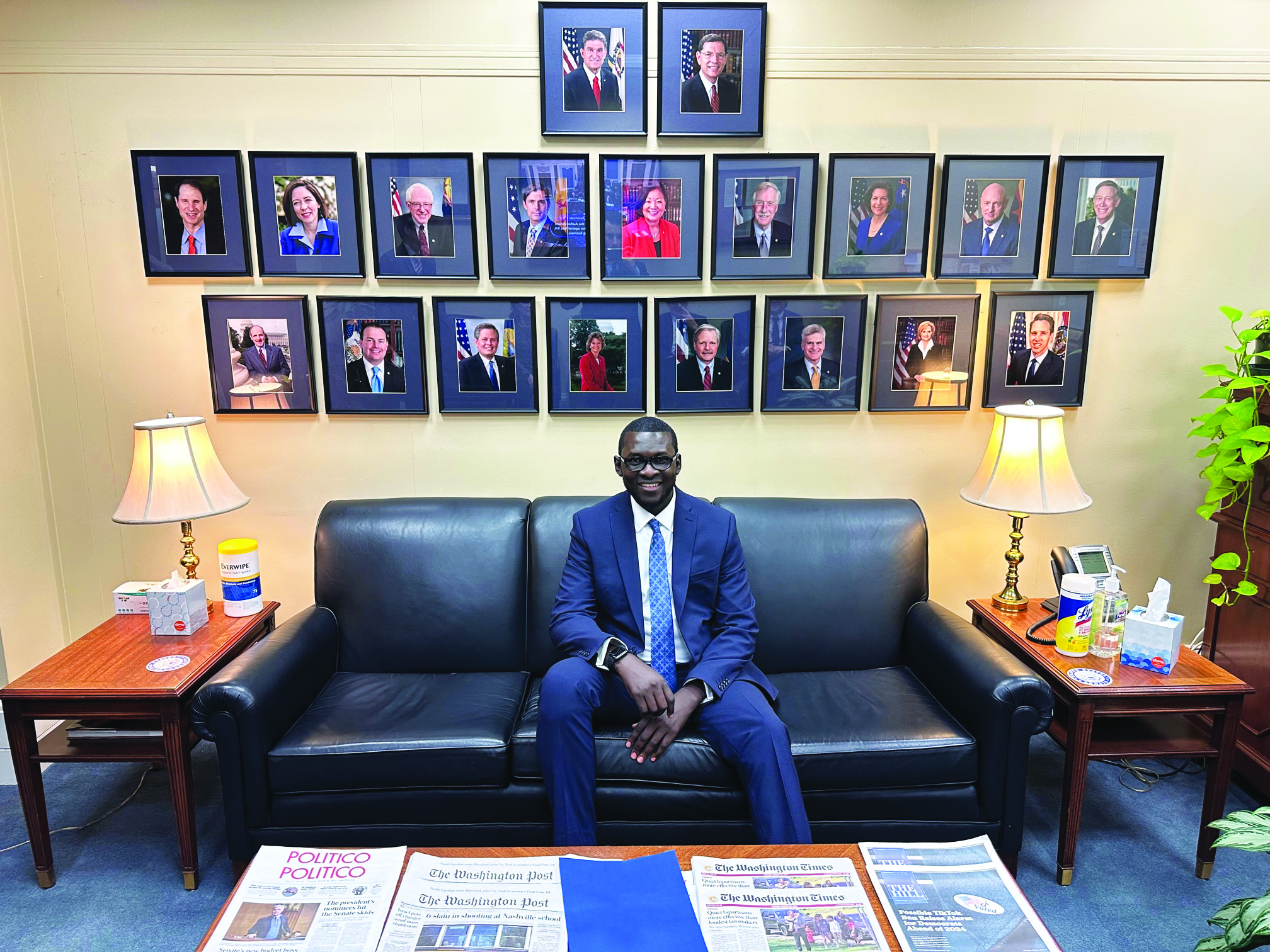 SIAM Science Policy Fellowship recipient Bashir Mohammed takes part in a Congressional visit to the office of the U.S. Senate Committee on Energy and Natural Resources in Washington, D.C. Photo courtesy of Griffin Reinecke.
